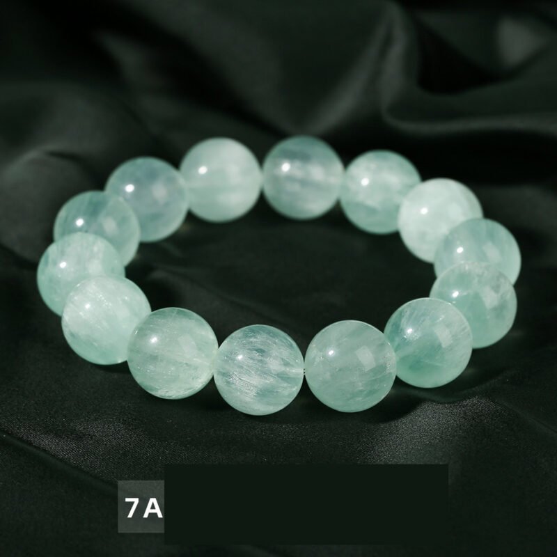 3A/7A Natural Stone Mint Green Rabbit Hair Fluorite Beads Bracelet Women Beautiful Healing Crystal Stretch Bangles Couples Hand Strand - Image 3