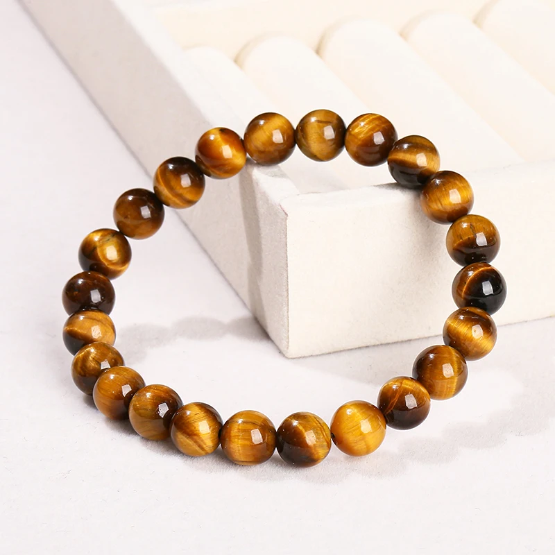 Natural Yellow Tiger Eye Stone Beaded Bracelet Women Men Handmade Yoga Meditation Couple Healing Lovers Cool Bangles - Image 2