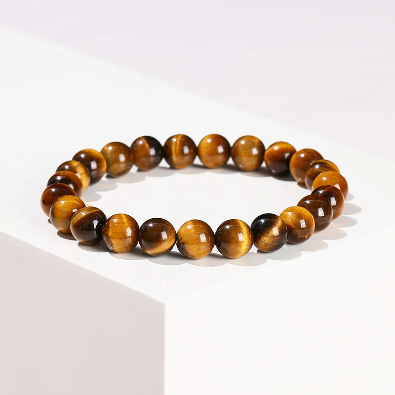 Natural Yellow Tiger Eye Stone Beaded Bracelet Women Men Handmade Yoga Meditation Couple Healing Lovers Cool Bangles - Image 4
