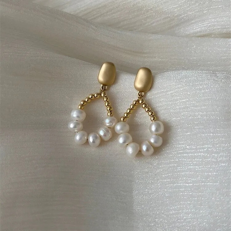 100% Natural Freshwater Pearl 14K Gold Filled Water Drop Female Tassels Stud Earrings Jewelry For Women Gifts Anti Allergy - Image 4