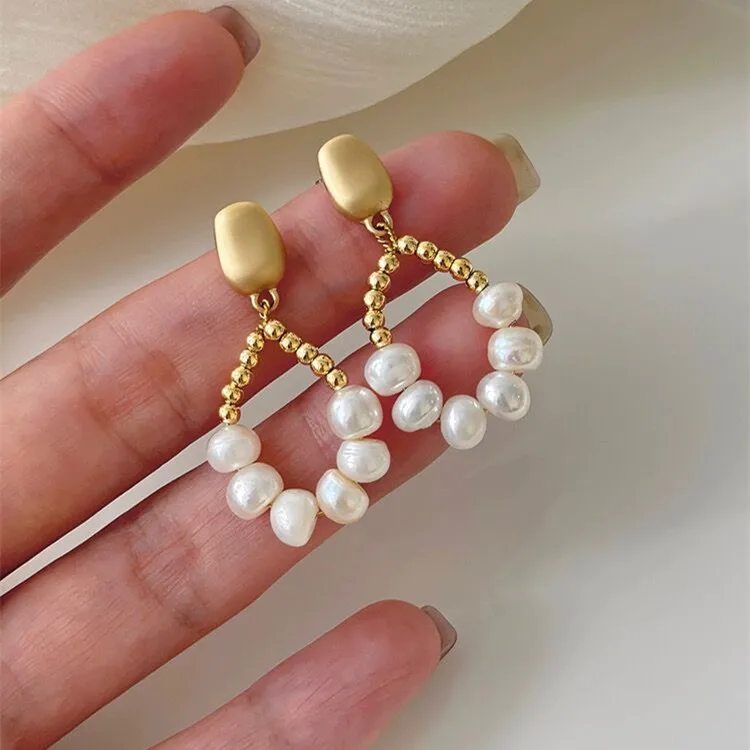 100% Natural Freshwater Pearl 14K Gold Filled Water Drop Female Tassels Stud Earrings Jewelry For Women Gifts Anti Allergy