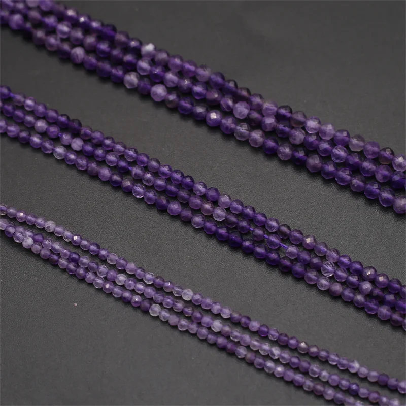 2/3/4mm Natural Stone Faceted Crystal Beads Amethyst Loose Spacer Beads for Jewelry Making DIY Necklaces Bracelets Accessory - Image 2
