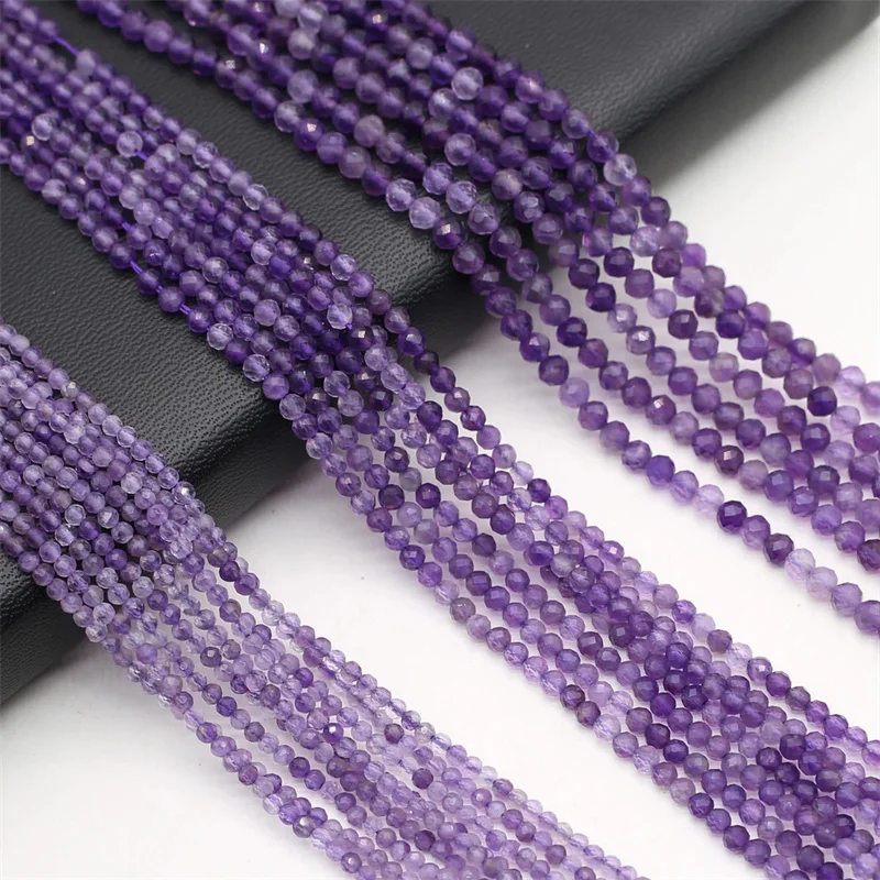 2/3/4mm Natural Stone Faceted Crystal Beads Amethyst Loose Spacer Beads for Jewelry Making DIY Necklaces Bracelets Accessory - Image 3