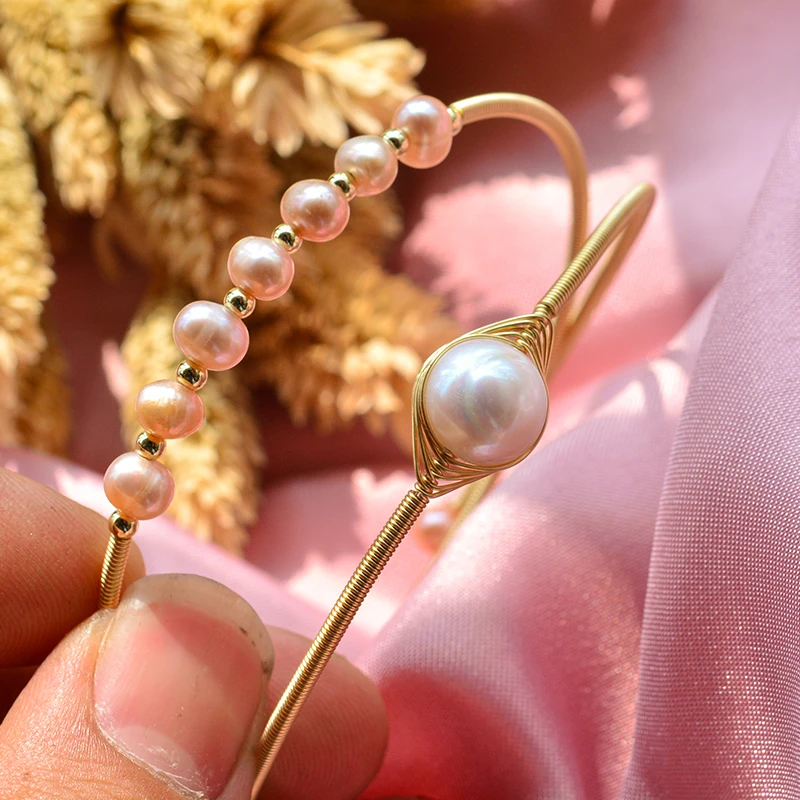 New Style Natural Freshwater Pearl 14K Gold Filled Female Bangle Jewelry For Women Birthday Gifts Hot Sell No Fade - Image 4
