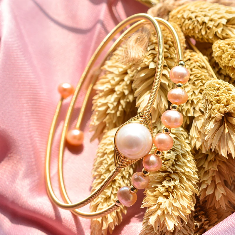 New Style Natural Freshwater Pearl 14K Gold Filled Female Bangle Jewelry For Women Birthday Gifts Hot Sell No Fade - Image 5