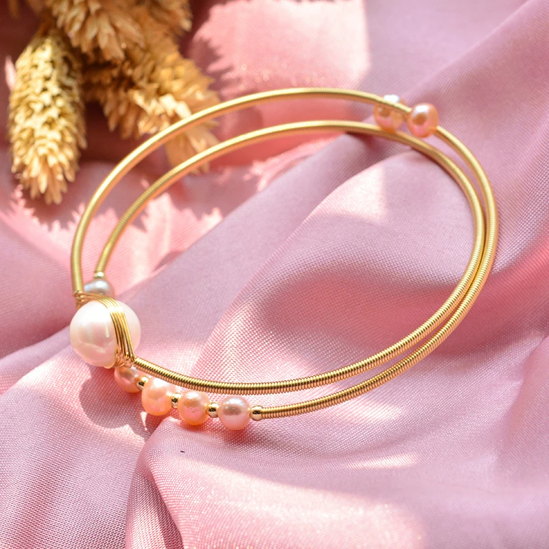 New Style Natural Freshwater Pearl 14K Gold Filled Female Bangle Jewelry For Women Birthday Gifts Hot Sell No Fade - Image 6