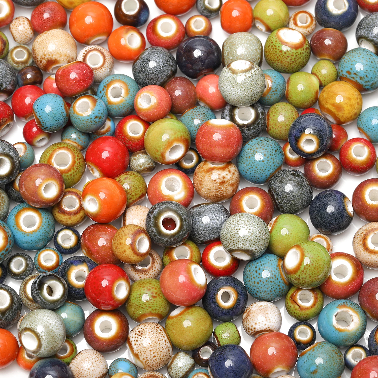 30pcs/lot Mix Color Porcelain Ceramic Beads 6mm 8mm 10mm Round Loose Spacer Beads for Jewelry Making Diy Bracelet Accessories - Image 3