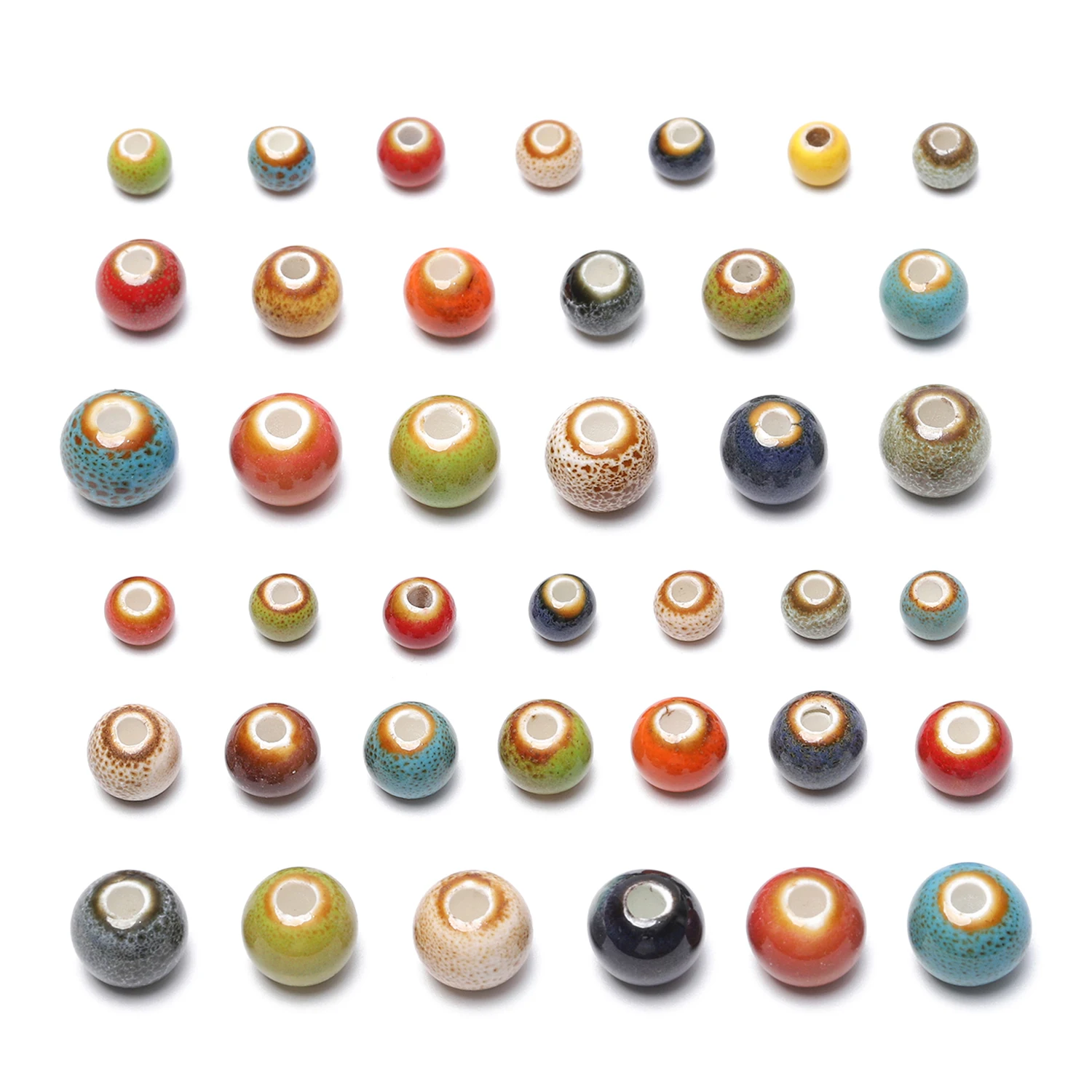 30pcs/lot Mix Color Porcelain Ceramic Beads 6mm 8mm 10mm Round Loose Spacer Beads for Jewelry Making Diy Bracelet Accessories - Image 6