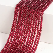 3mm 7A Natural Stone Wine Red Garnet Bead Round Loose Spacer Small Bead For Jewelry Making Diy Necklace Bracelet Accessory