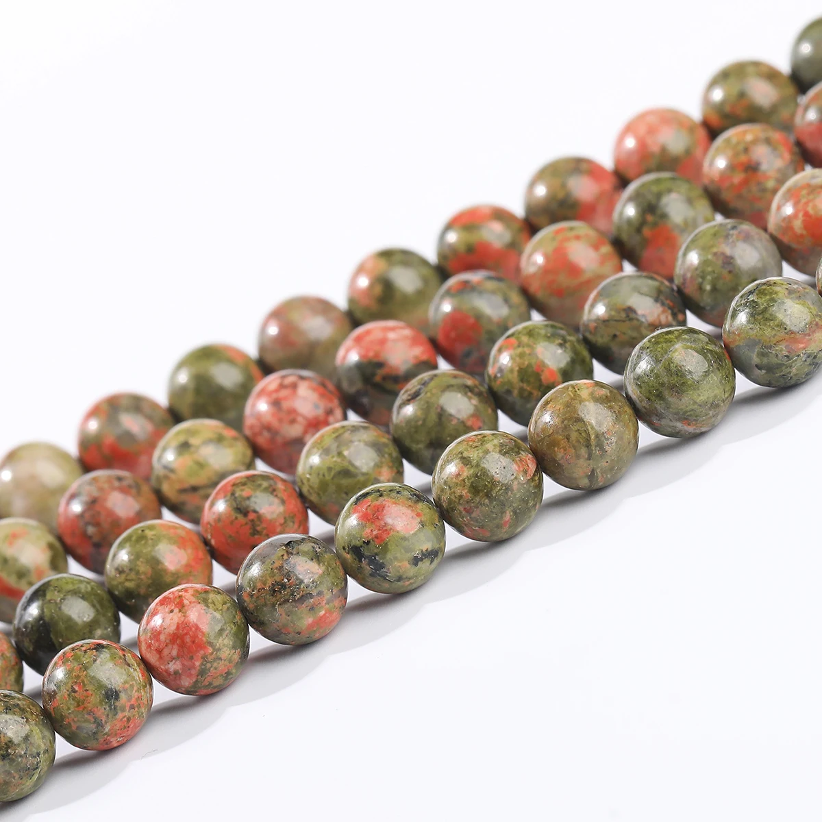 4-12mm Natural Stone Unakite Jasper Bead Round Loose Spacer Beads 15" Inch for Jewelry Making DIY Bracelet Necklace Accessory - Image 3