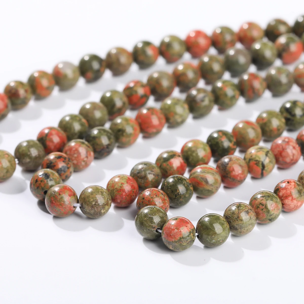 4-12mm Natural Stone Unakite Jasper Bead Round Loose Spacer Beads 15" Inch for Jewelry Making DIY Bracelet Necklace Accessory - Image 4