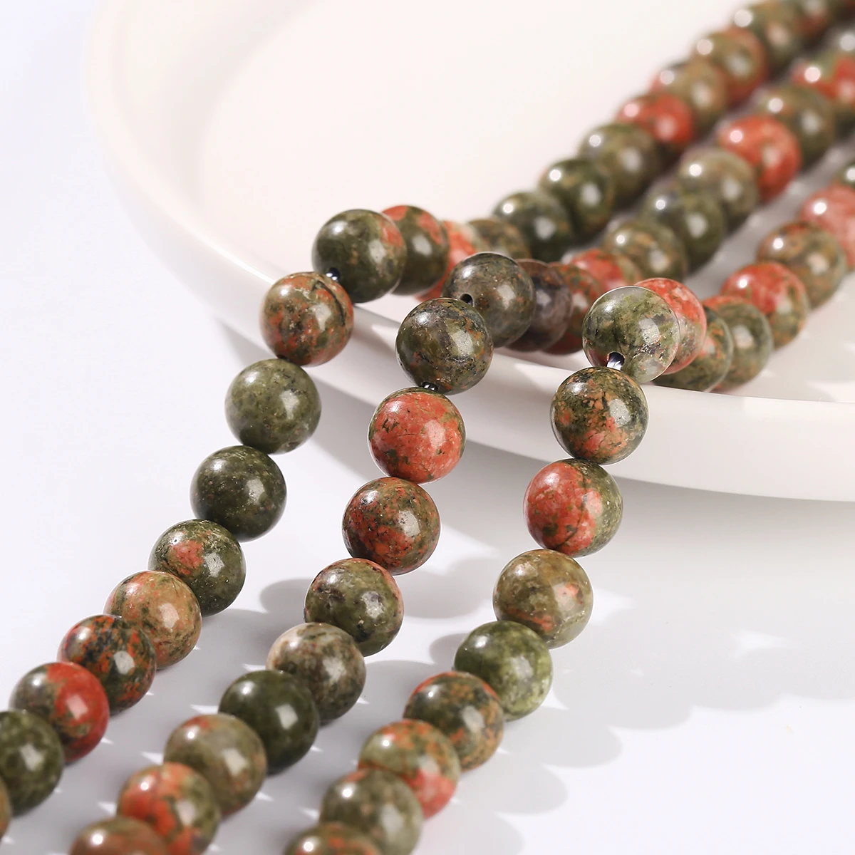 4-12mm Natural Stone Unakite Jasper Bead Round Loose Spacer Beads 15" Inch for Jewelry Making DIY Bracelet Necklace Accessory - Image 5