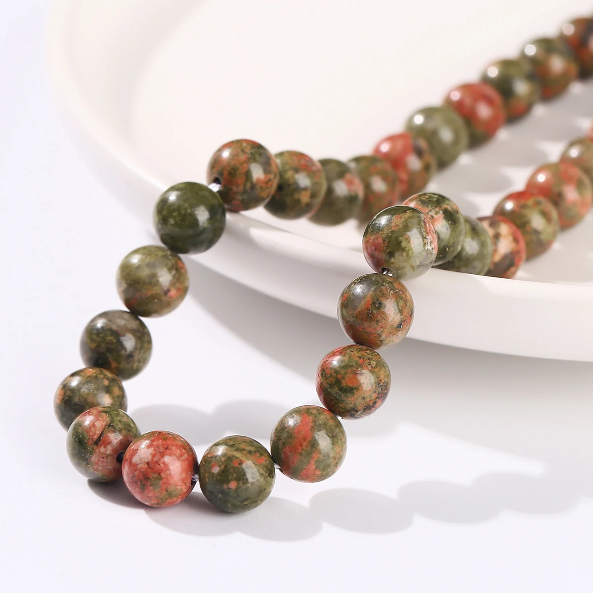 4-12mm Natural Stone Unakite Jasper Bead Round Loose Spacer Beads 15" Inch for Jewelry Making DIY Bracelet Necklace Accessory - Image 6