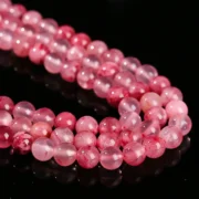 4 6 8 10 12mm Light Rose Red Afghanistan Flower Jade Bead Round Loose Beads for Jewelry Making DIY Bracelet Necklace Accessory