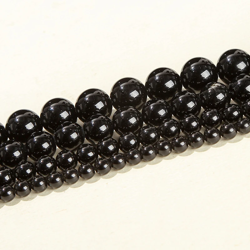 4 6 8 10mm Natural Stone Black Obsidian Bead Polished Round Loose Spacer Bead For Jewelry Making Diy Necklace Bracelet Accessory - Image 3