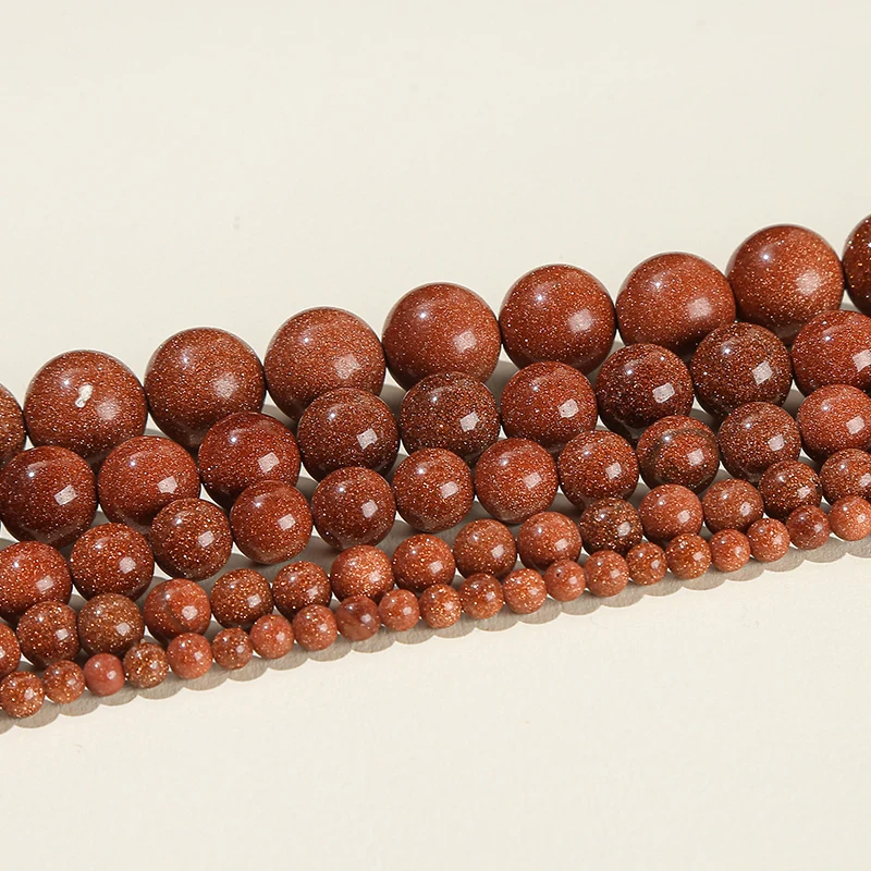 4 6 8 10mm Natural Stone Golden Sandstone Bead Polished Round Loose Spacer For Jewelry Making Diy Necklace Bracelet Accessory - Image 3