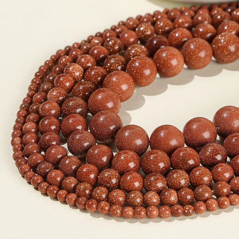 4 6 8 10mm Natural Stone Golden Sandstone Bead Polished Round Loose Spacer For Jewelry Making Diy Necklace Bracelet Accessory - Image 4