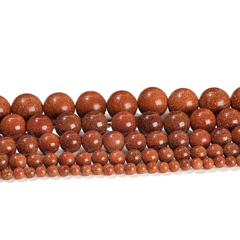 4 6 8 10mm Natural Stone Golden Sandstone Bead Polished Round Loose Spacer For Jewelry Making Diy Necklace Bracelet Accessory - Image 6