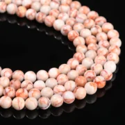 4 6 8 10mm Natural Stone Red Striped Net Stone Bead Round Loose Spacer Bead for Jewelry Making DIY Bracelet Necklace Accessories