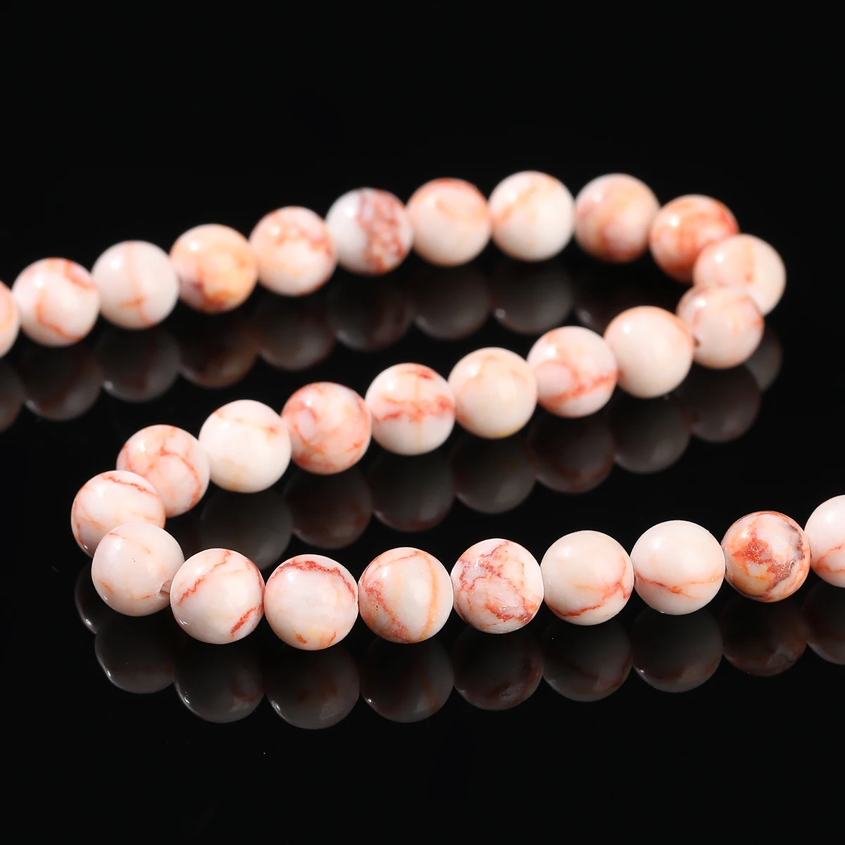 4 6 8 10mm Natural Stone Red Striped Net Stone Bead Round Loose Spacer Bead for Jewelry Making DIY Bracelet Necklace Accessories - Image 4