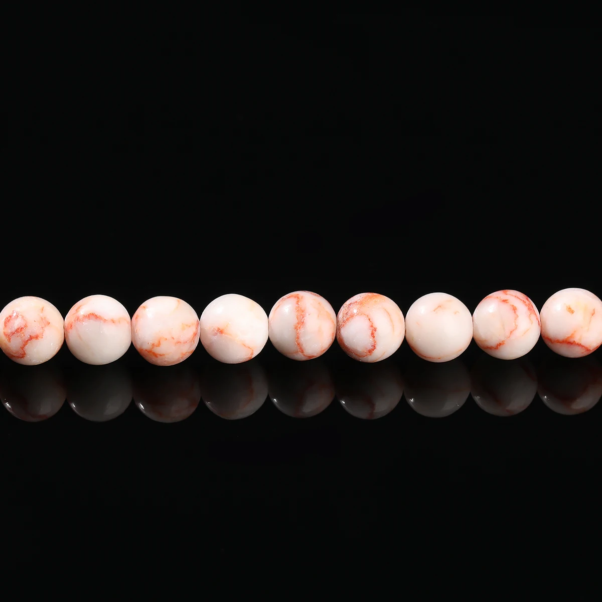 4 6 8 10mm Natural Stone Red Striped Net Stone Bead Round Loose Spacer Bead for Jewelry Making DIY Bracelet Necklace Accessories - Image 6