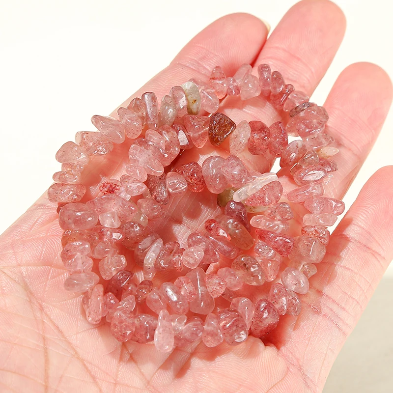 5-8mm Natural Stone Strawberry Quartz Gravel Bead Irregular Chip Crystal Bead For Jewelry Making Diy Necklace Bracelet Accessory - Image 2