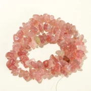 5-8mm Natural Stone Strawberry Quartz Gravel Bead Irregular Chip Crystal Bead For Jewelry Making Diy Necklace Bracelet Accessory