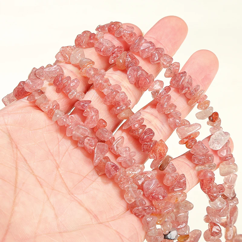 5-8mm Natural Stone Strawberry Quartz Gravel Bead Irregular Chip Crystal Bead For Jewelry Making Diy Necklace Bracelet Accessory - Image 3