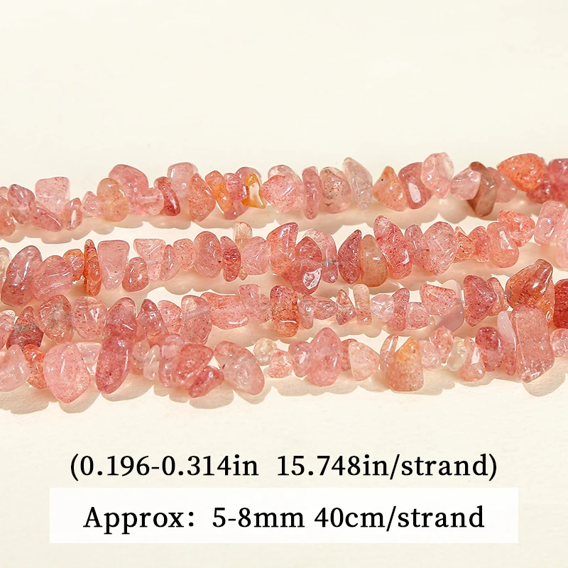 5-8mm Natural Stone Strawberry Quartz Gravel Bead Irregular Chip Crystal Bead For Jewelry Making Diy Necklace Bracelet Accessory - Image 6