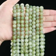 6 8 10mm Natural Green Jade Bead Round Loose Spacer Beads for Handmade DIY Jewelry Making Bracelets Necklaces Accessories