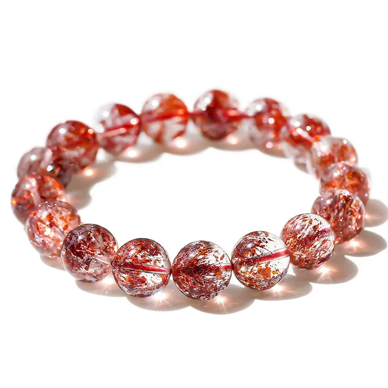 Natural Argentina Icy Rhodochrosite Tibetan Stone Crystal for Women Female Peach Blossom Bracelet Jewelry - Image 4