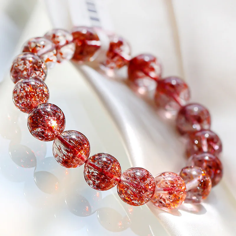 Natural Argentina Icy Rhodochrosite Tibetan Stone Crystal for Women Female Peach Blossom Bracelet Jewelry