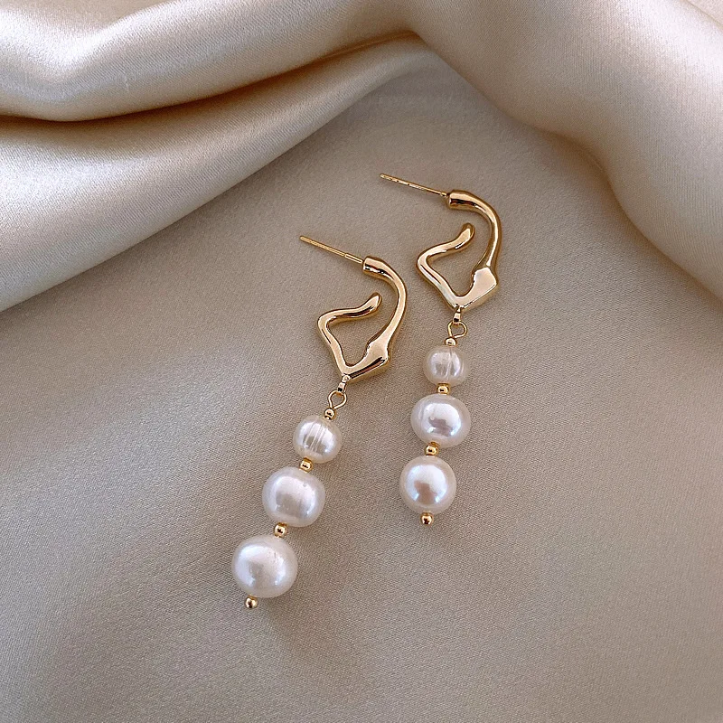 Hot Sell Trendy Natural Baroque Freshwater Pearl 14K Gold Filled Female Tassels Stud Earrings Jewelry Not Allergic Gifts - Image 4