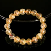 4A Quality Natural Ice Golden Rutilated Quartz Wealth Lucky Bead Bracelets Women Men Power Healing Stretch Hand Jewelry Gift