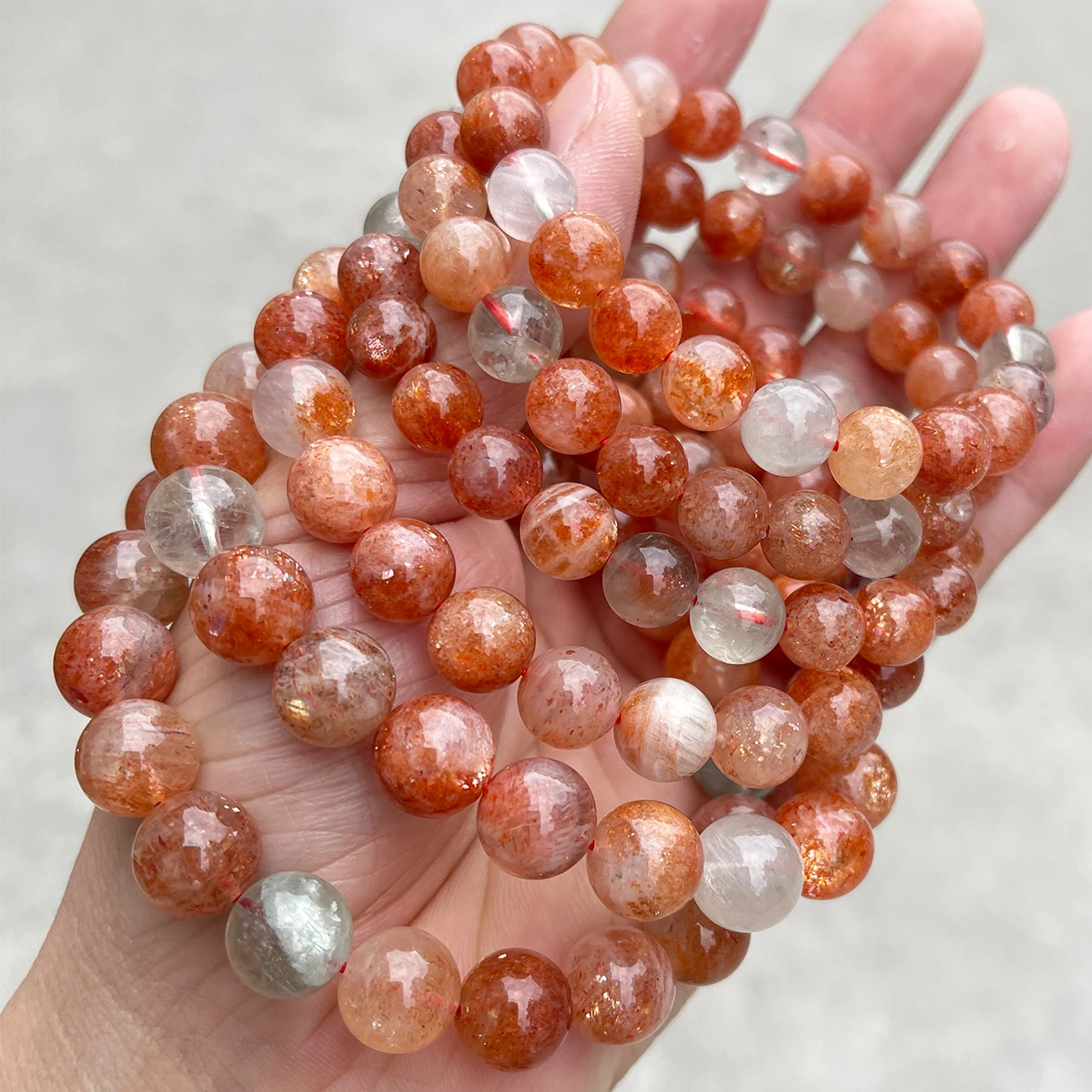 5A Genuine Natural Golden Sunstone Arusha Bead Bracelet for Women Fashion Charm Beautiful Stretch Bangles Couple Jewelry Gift - Image 2