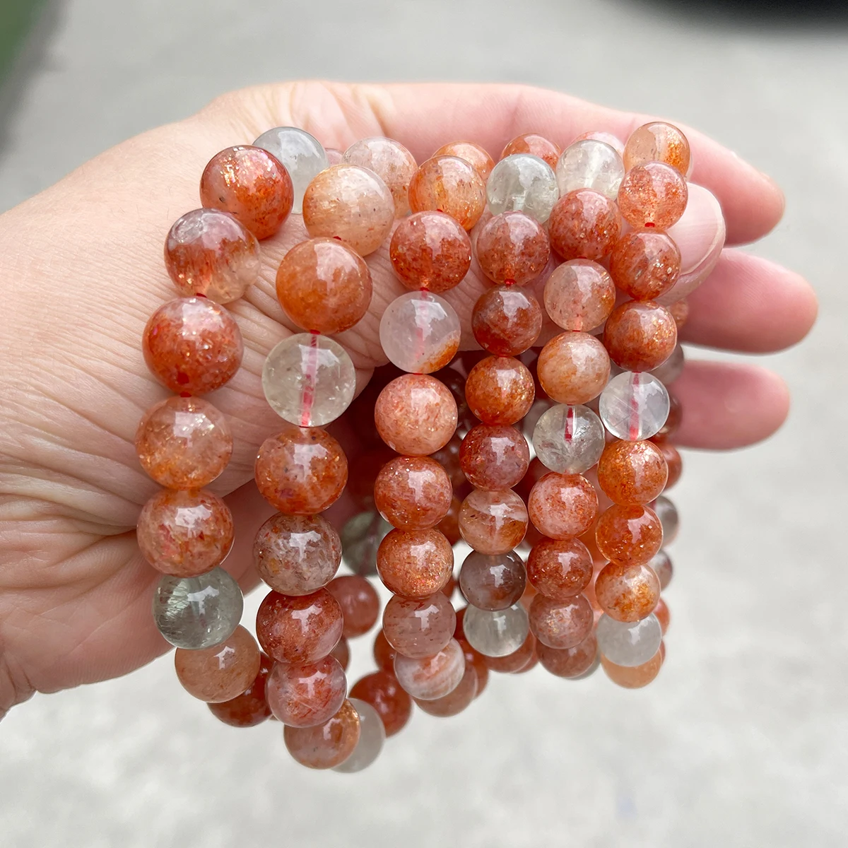 5A Genuine Natural Golden Sunstone Arusha Bead Bracelet for Women Fashion Charm Beautiful Stretch Bangles Couple Jewelry Gift - Image 3