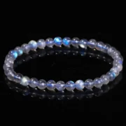 5A Genuine Natural Gray Moonstone Bead Charm Bracelets Women Men Fashion Blue Light Flash Labradorite Strand Energy Bracelet