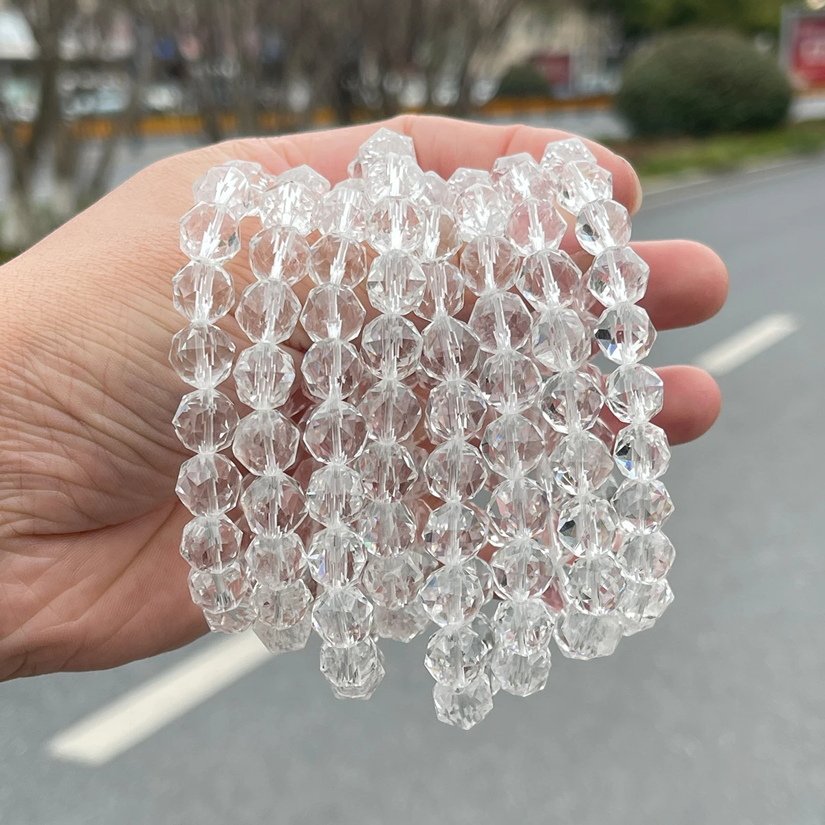 7A Luxury Natural Stone Rock Quartz Faceted Strand Bracelets for Women Fashion Simple Handmade Reiki Healing Friendship Gifts - Image 3