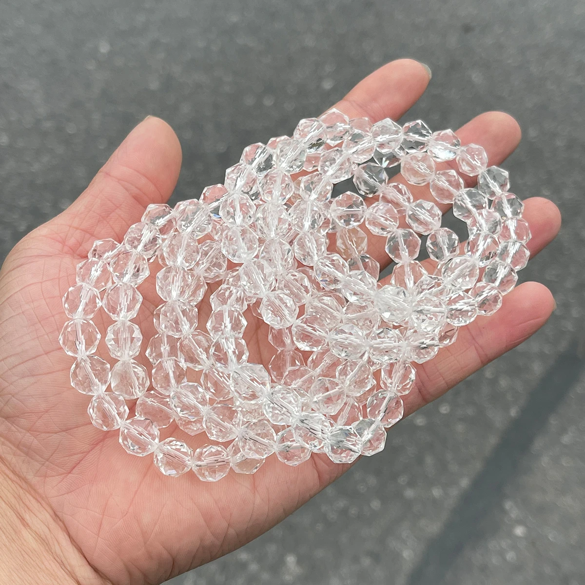 7A Luxury Natural Stone Rock Quartz Faceted Strand Bracelets for Women Fashion Simple Handmade Reiki Healing Friendship Gifts