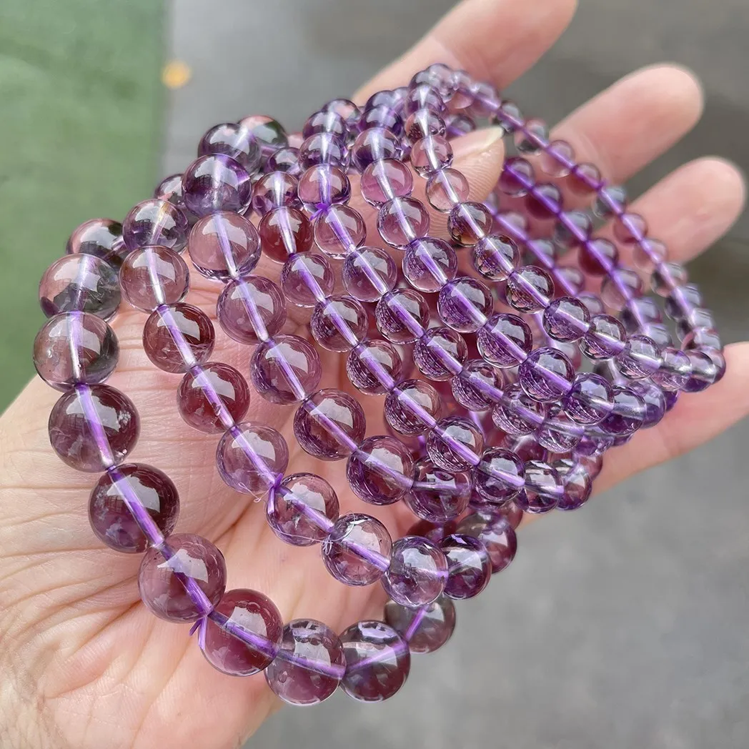 7A Natural Brazilian Ice Amethyst Bead Bracelets Women Men Light Purple Energy Crystal Stone Strand Bracelet Reiki Healing Spiritual Jewelry - Image 3
