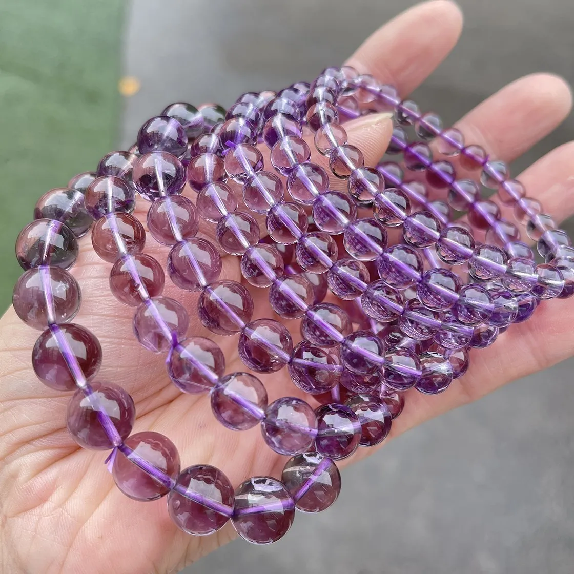 7A Natural Brazilian Ice Amethyst Bead Bracelets Women Men Light Purple Energy Crystal Stone Strand Bracelet Reiki Healing Spiritual Jewelry - Image 4