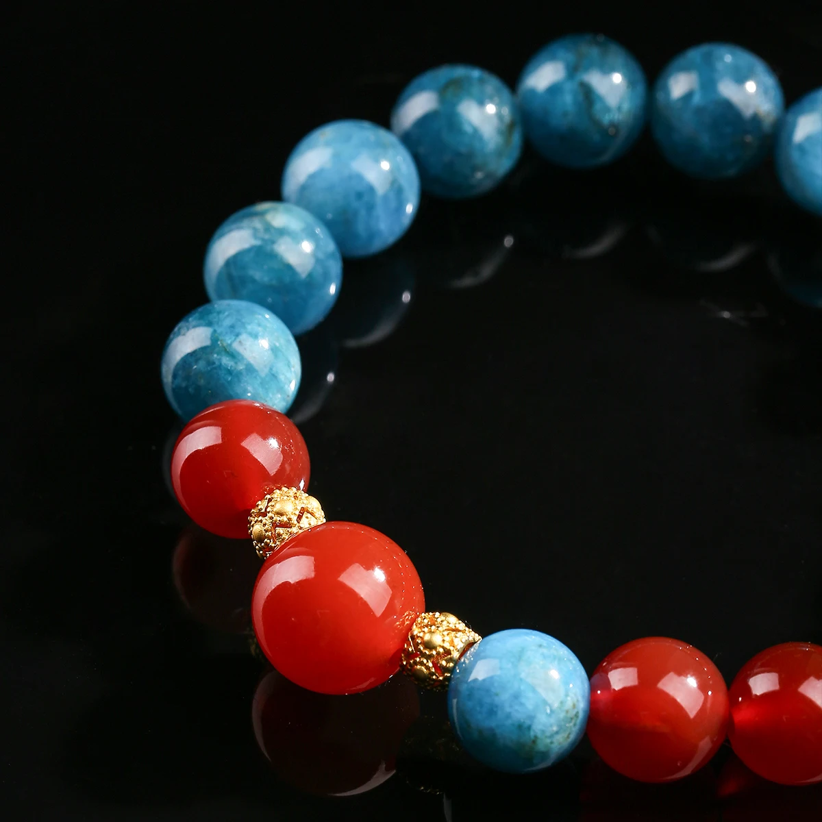 Cartoon Ne Zha Aobing CP Bracelets Natural Stone Red Agate Apatite Bead Handmade Birth Of The Demon Child Ne Zha Jewelry - Image 4