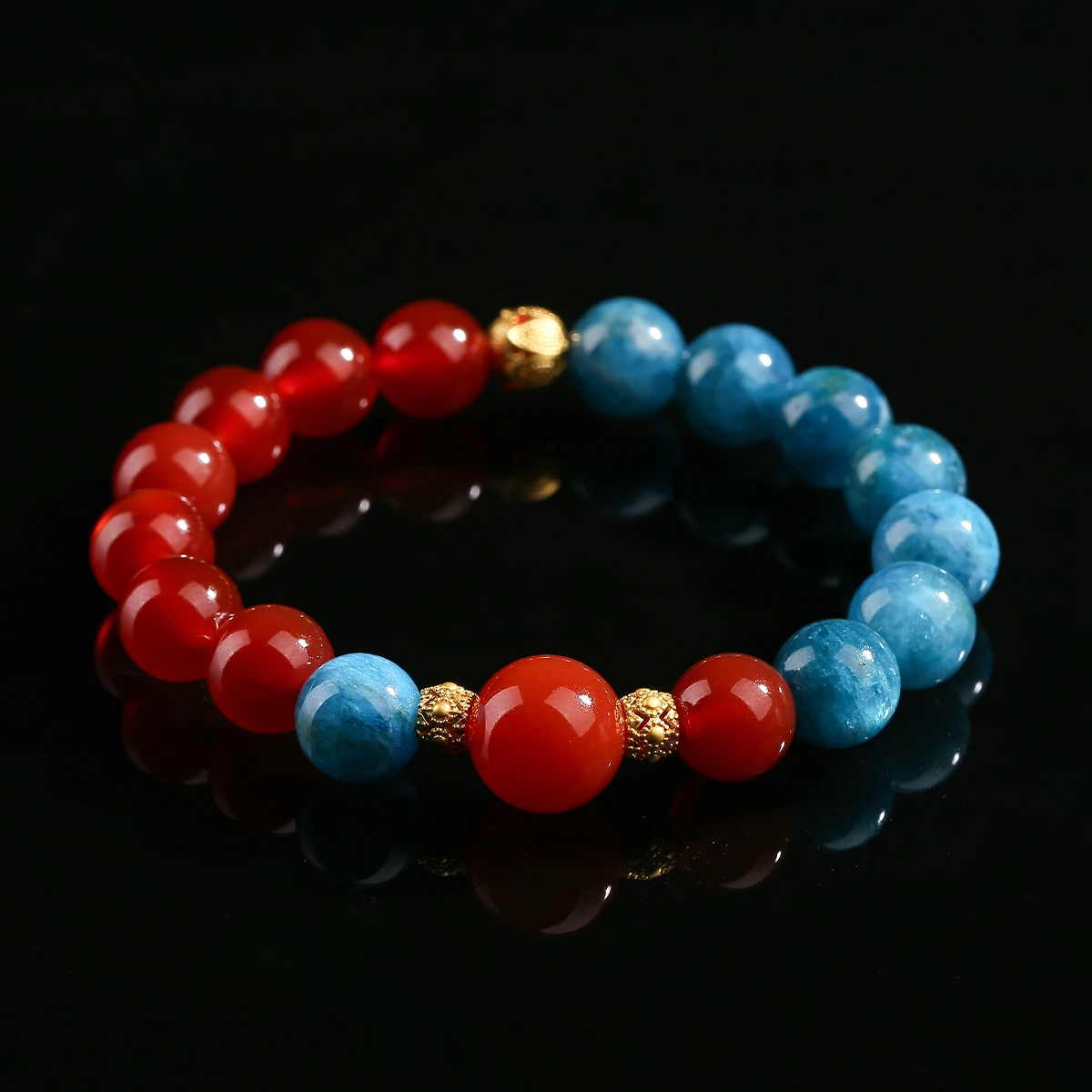 Cartoon Ne Zha Aobing CP Bracelets Natural Stone Red Agate Apatite Bead Handmade Birth Of The Demon Child Ne Zha Jewelry