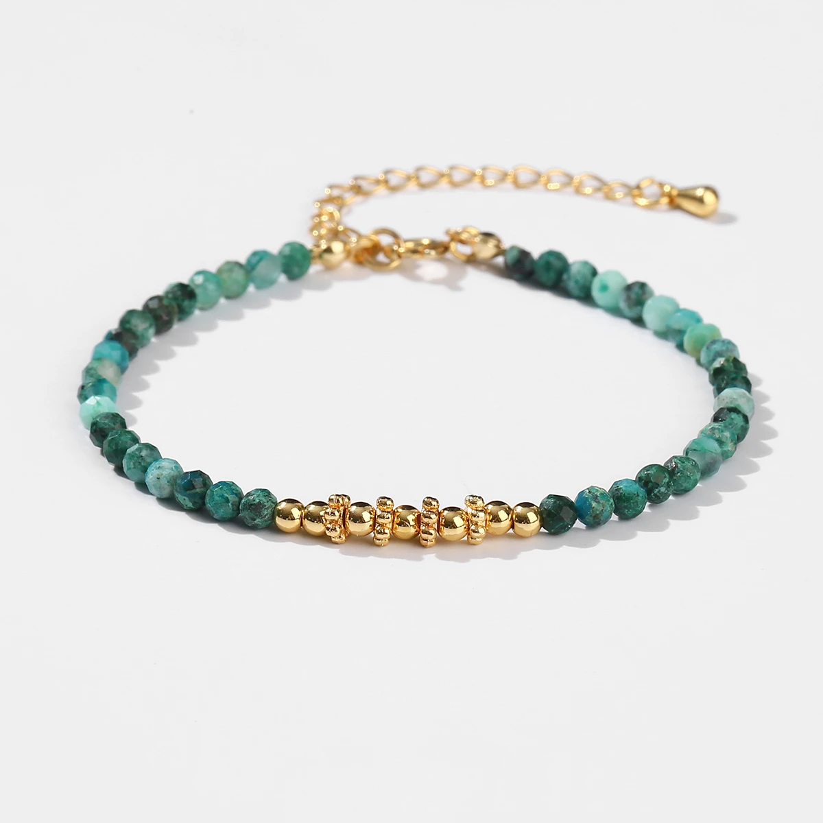 Faceted Natural Stone Beaded Bracelet Women Bohe Style With 18k Gold Plated Stainless Steel Spacer Beads Healing Jewelry Gift - Image 5