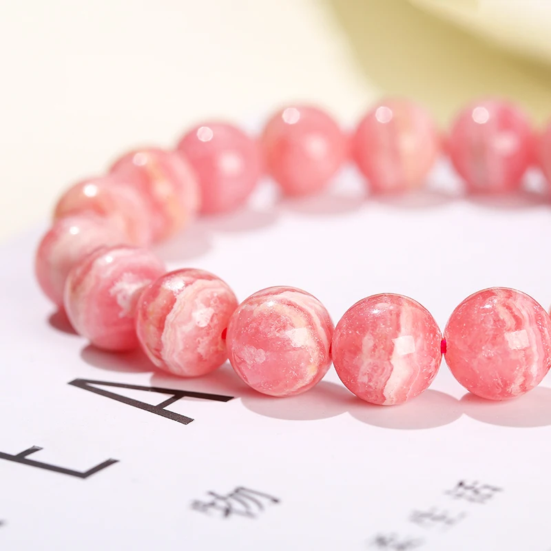 Genuine Natural Argentine Rhodochrosite Red Vein Bead Bracelets Women Love Energy Healing Dialogite Gemstone Bangles Jewelry - Image 4