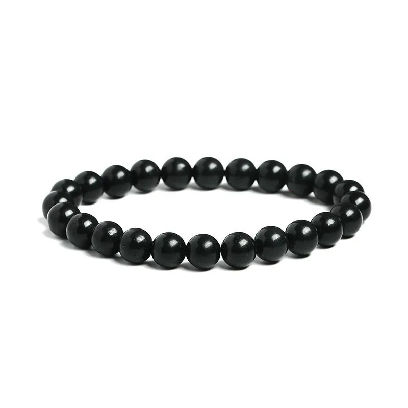 Natural Black Shungite Magnetic Graphite Beaded Bracelet Women Men Health Care Minerals Bangles Healing Meditation Jewelry - Image 5