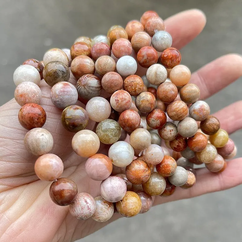 Natural Colorful Coral Jade Beaded Bracelets Women Fashion Quality Beautiful Pattern Round Bead Rope Bangles Fashion Jewelry - Image 3
