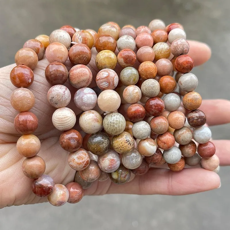 Natural Colorful Coral Jade Beaded Bracelets Women Fashion Quality Beautiful Pattern Round Bead Rope Bangles Fashion Jewelry - Image 4