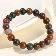 Natural Green Ocean Agate Jasper Bead Strand Bracelets Women Men Trendy Mineral Round Stone Elastic Bangles Yoga Balance Jewelry Gift