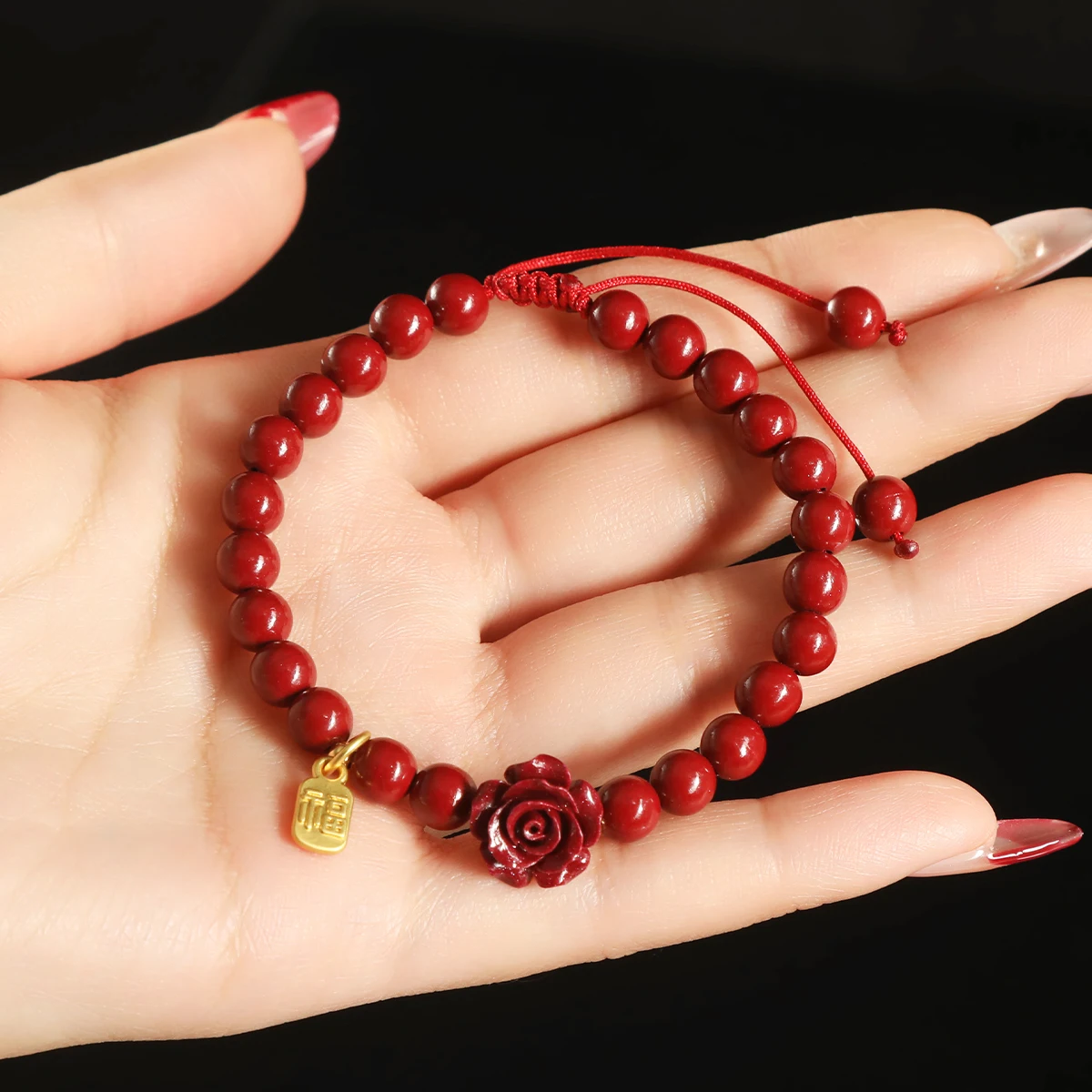 Natural Stone 50% Real Cinnabar Bead Braided Bracelet Women Charm Adjustable Yoga Healing Balance Bracelets Jewelry Female - Image 5